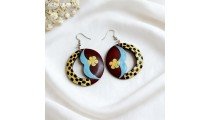 Handcrafted Painting Wood Earrings Originally Handmade
